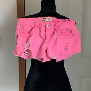Pink  distressed shorts
